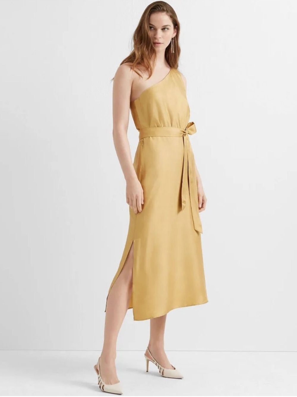 NWT Gold Silk Club Monaco Dress